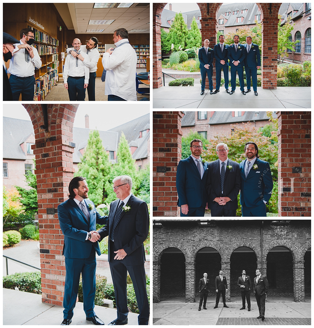 Pre-Wedding Groomsmen Moments | Groom Wedding Prep, Photographs for Grooms-to-be | Photographed by the Best Tacoma Wedding Photographer Amanda Howse Photography