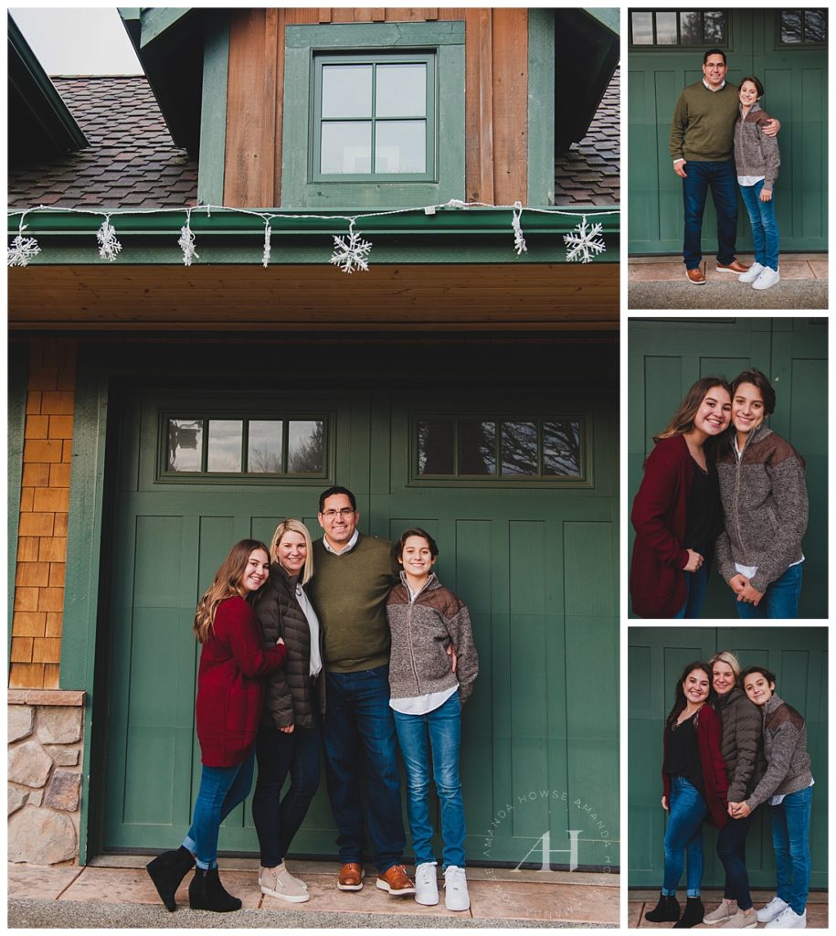 Outdoor Winter Family Photos | Fun Family Portrait Ideas at Home | Photographed by the Best Tacoma Family Photographer Amanda Howse Photography