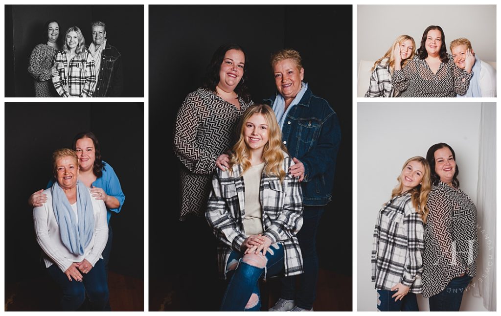 Family Photo Collage with Black and White Studio Background | Photographed by the Best Tacoma, Washington Family Photographer Amanda Howse Photography
