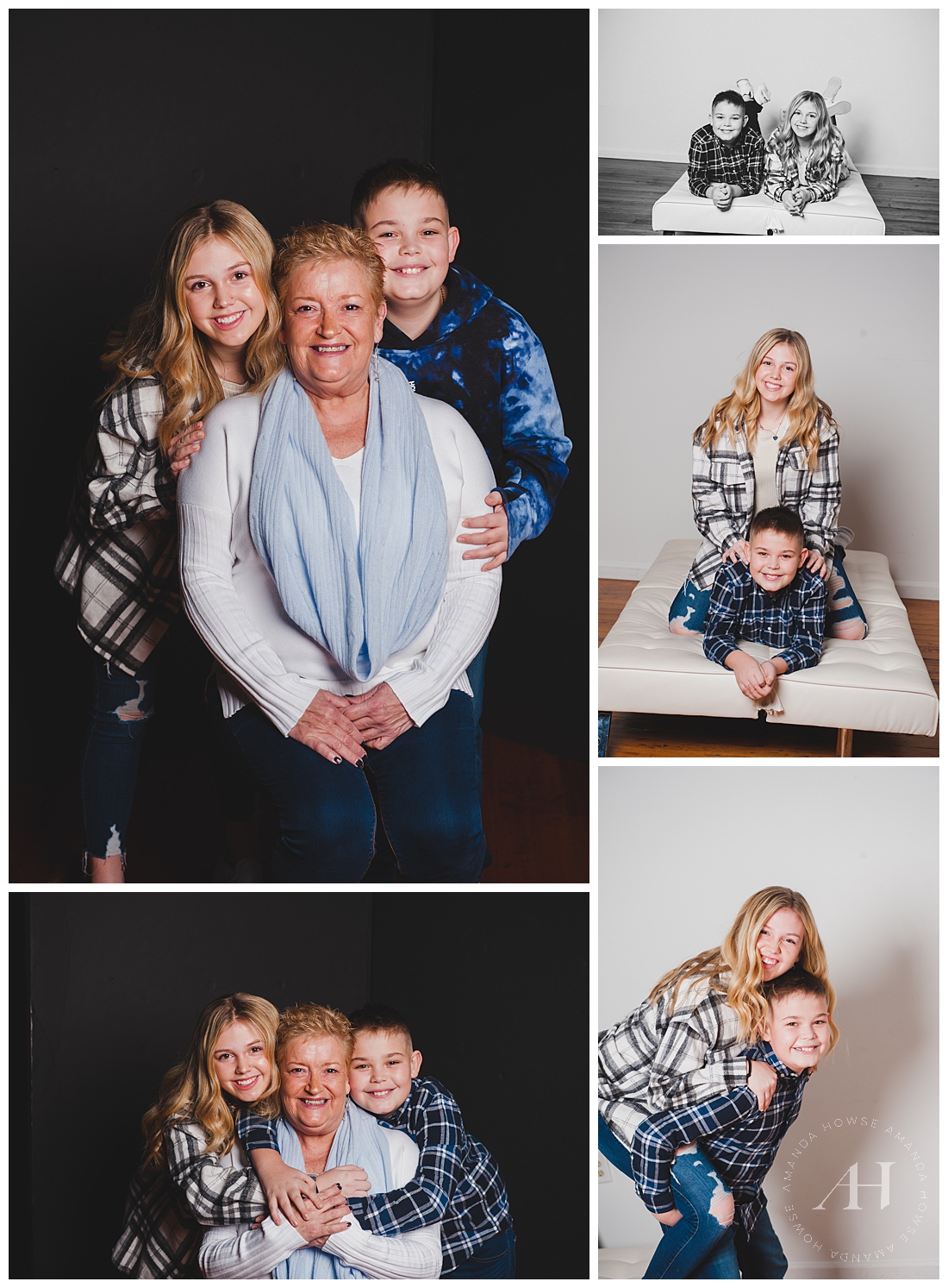 Adorable Pose Ideas For Siblings and Grandparents | Cute Studio253 Family Pictures | Photographed by the Best Tacoma, Washington Family Photographer Amanda Howse Photography