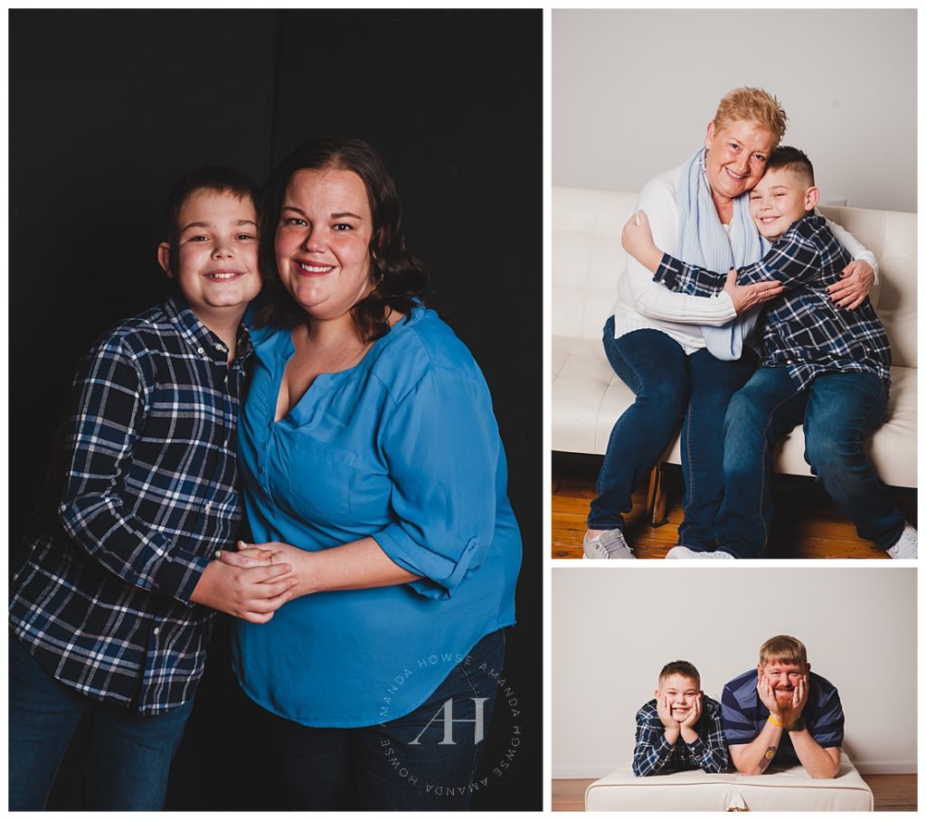 In Studio Portraits With Small Groups | Unique Family Portrait Pose Ideas | Photographed by the Best Tacoma, Washington Family Photographer Amanda Howse Photography