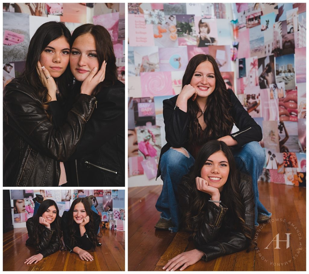 Fun Background Ideas For Friendship Portraits | Studio253 Wall by Tezza | Photographed by the Best Tacoma, Washington Photographer Amanda Howse Photography