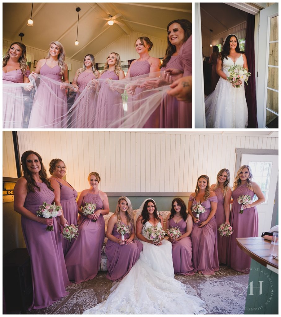Before Wedding Moments with Bride and Bridesmaids | Photographed by the Best Tacoma Wedding Photographer Amanda Howse Photography
