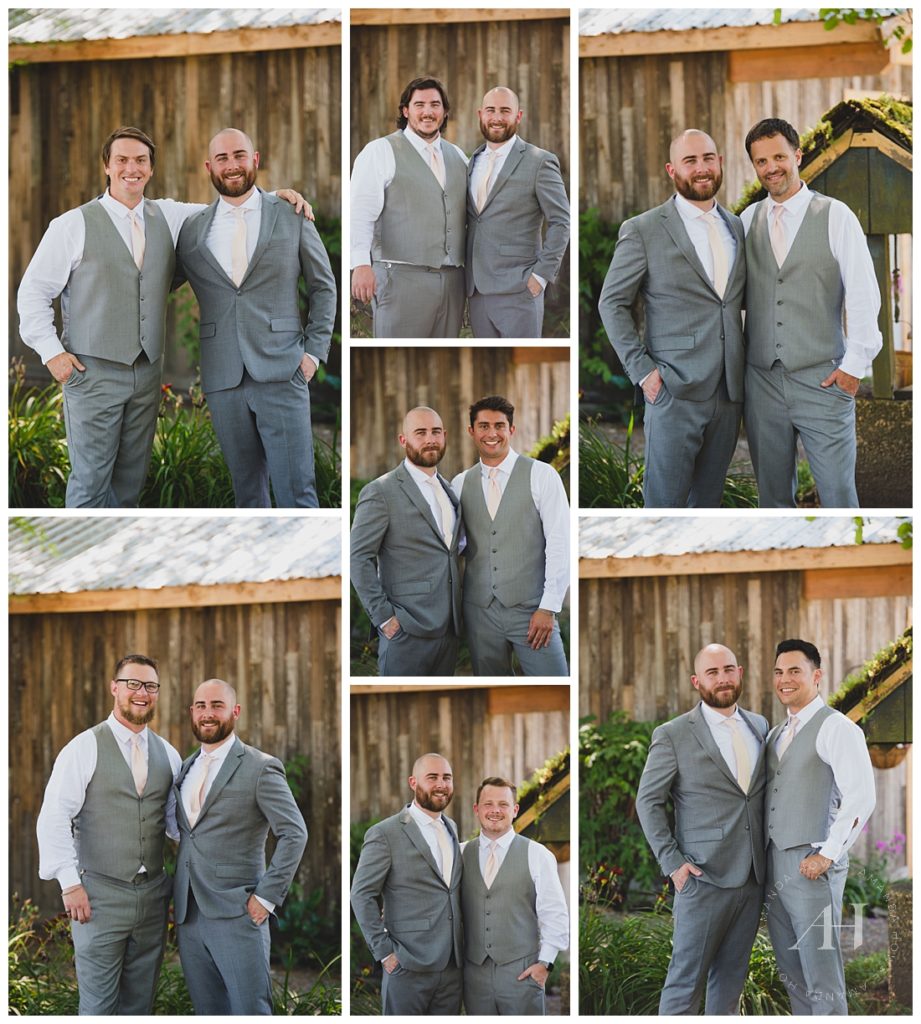 Groom and Groomsmen Individual Portraits | Photographed by the Best Tacoma Wedding Photographer Amanda Howse Photography