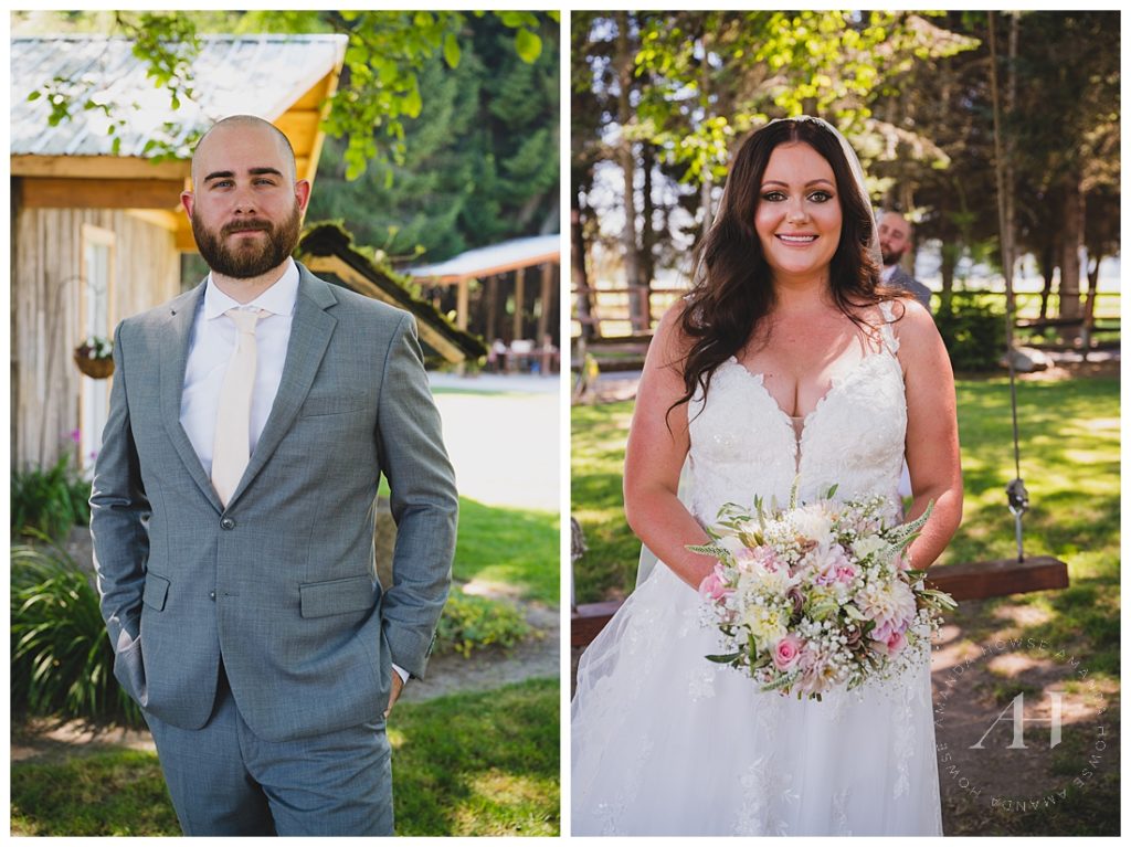 Bride and Groom Portraits | Photographed by the Best Tacoma Wedding Photographer Amanda Howse Photography