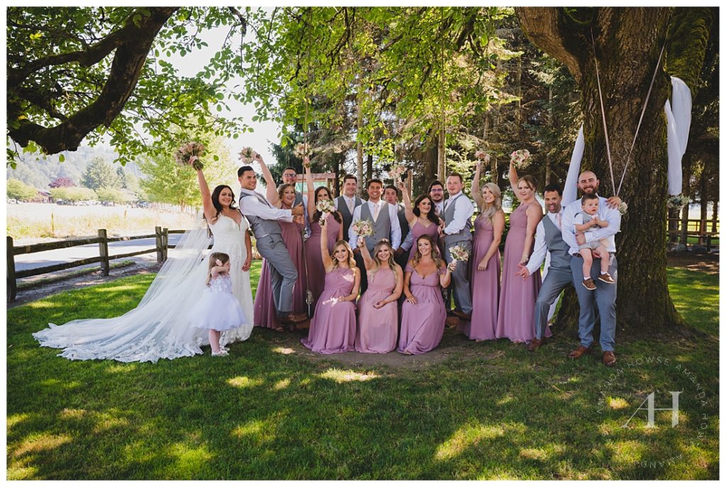 Silly Wedding Party Portrait Ideas | Photographed by the Best Tacoma Wedding Photographer Amanda Howse Photography