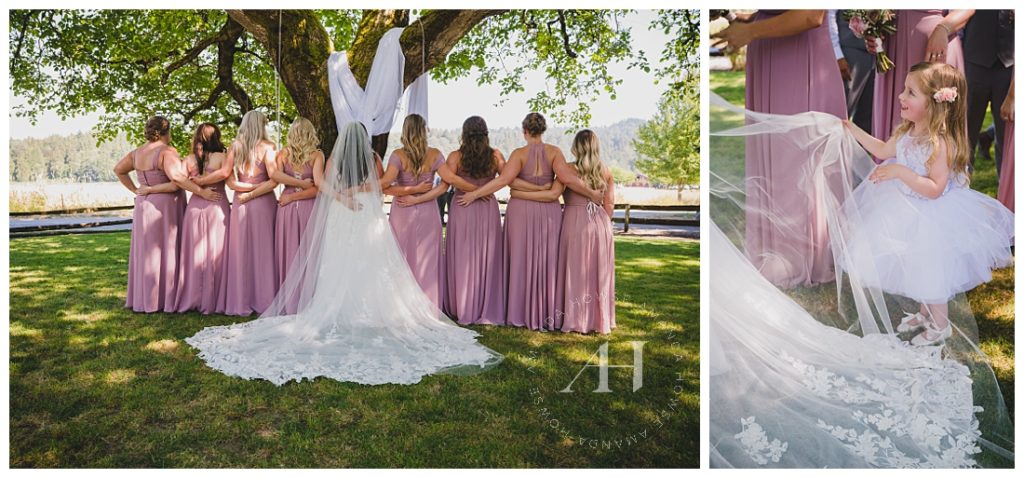 Blushing Bridesmaids and Flower Girl | Prewedding Portraits | Photographed by the Best Tacoma Wedding Photographer Amanda Howse Photography