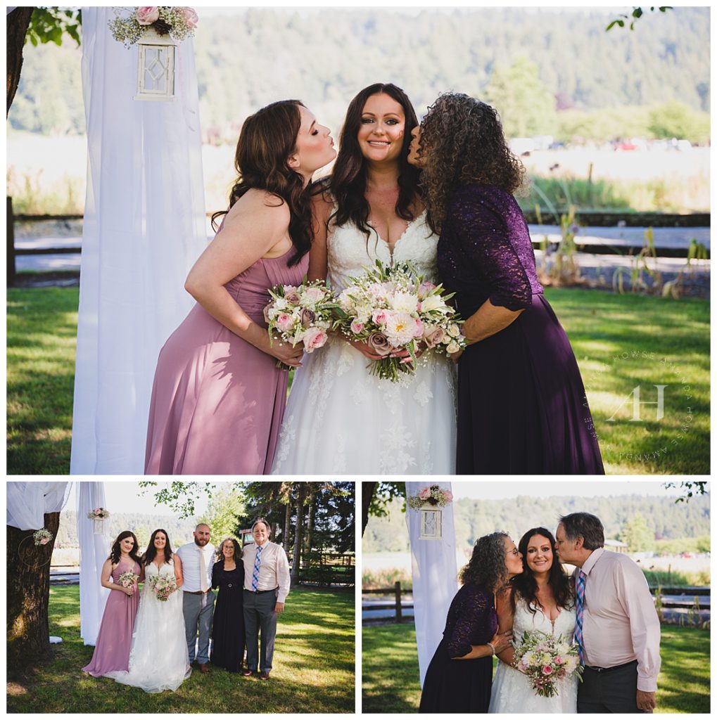 Family Portraits Before Wedding Ceremony | Photographed by the Best Tacoma Wedding Photographer Amanda Howse Photography