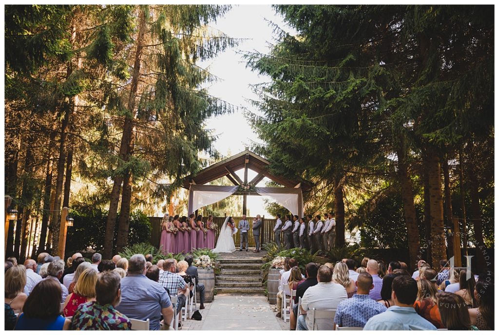 PNW Outdoor Wedding Ceremony Under the Trees | Photographed by the Best Tacoma Wedding Photographer Amanda Howse Photography
