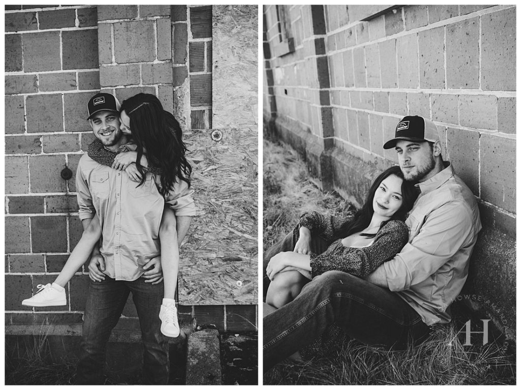 B&W Summertime Portraits For Couples | Photographed by the Best Tacoma Engagement Photographer Amanda Howse Photography