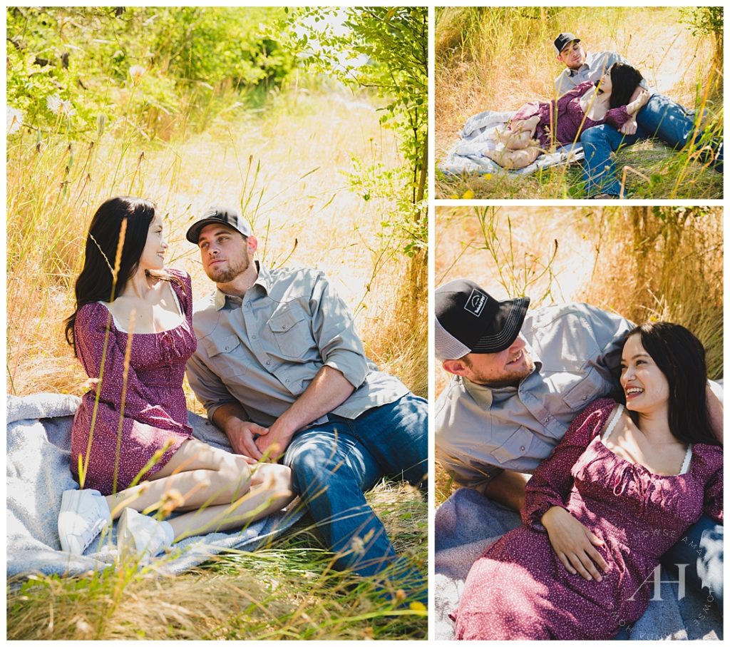 Tall Grass Engagement Portraits in Summertime | AHP Couples | Photographed by the Best Tacoma Engagement Photographer Amanda Howse Photography