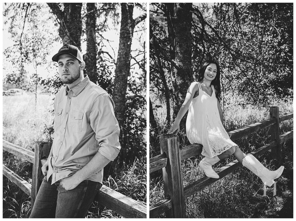 Rustic B&W Engagement Photoshoot in WA | Photographed by the Best Tacoma Engagement Photographer Amanda Howse Photography