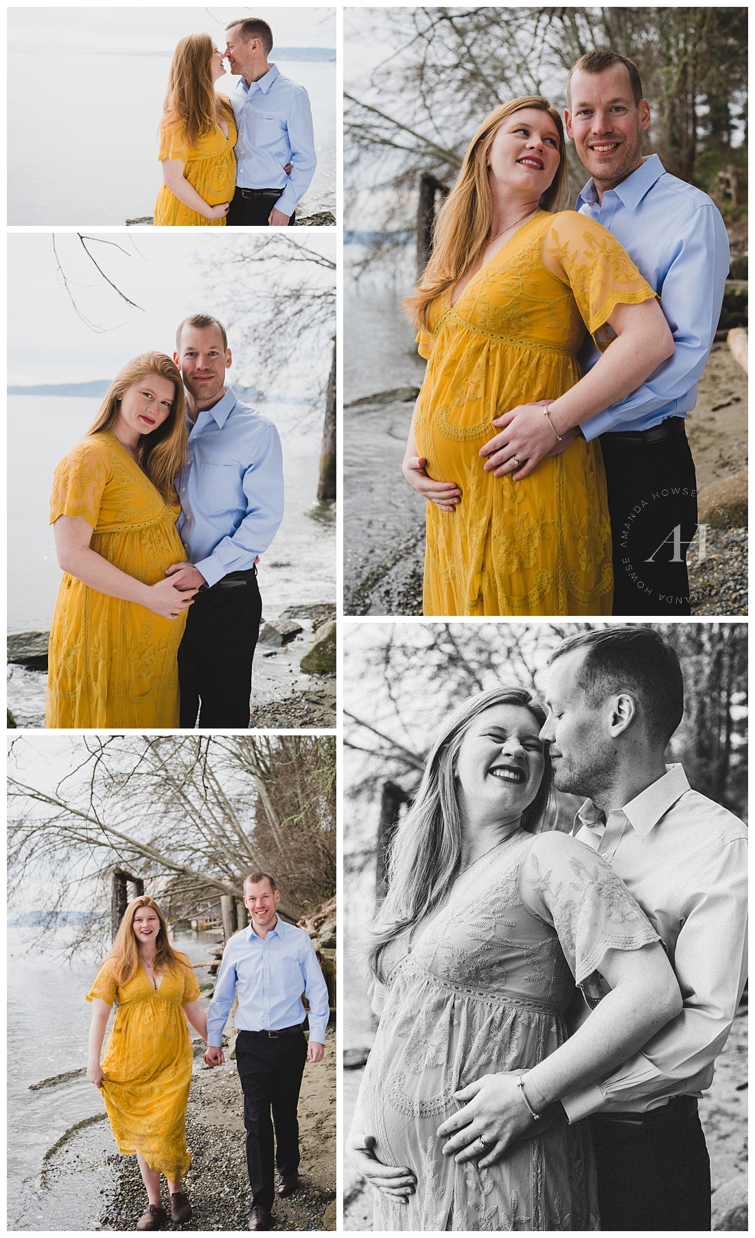 Hannah and Matt Maternity Shoot | Cute Pose Ideas For Expecting Parents | Photographed by the Best Tacoma, Washington Maternity Photographer Amanda Howse Photography