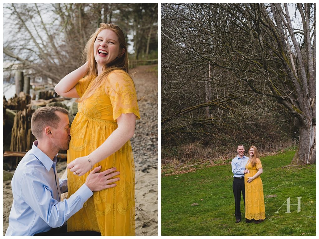 Outdoor Maternity Portraits on the Edge of the Forest | Photographed by the Best Tacoma, Washington Maternity Photographer Amanda Howse Photography