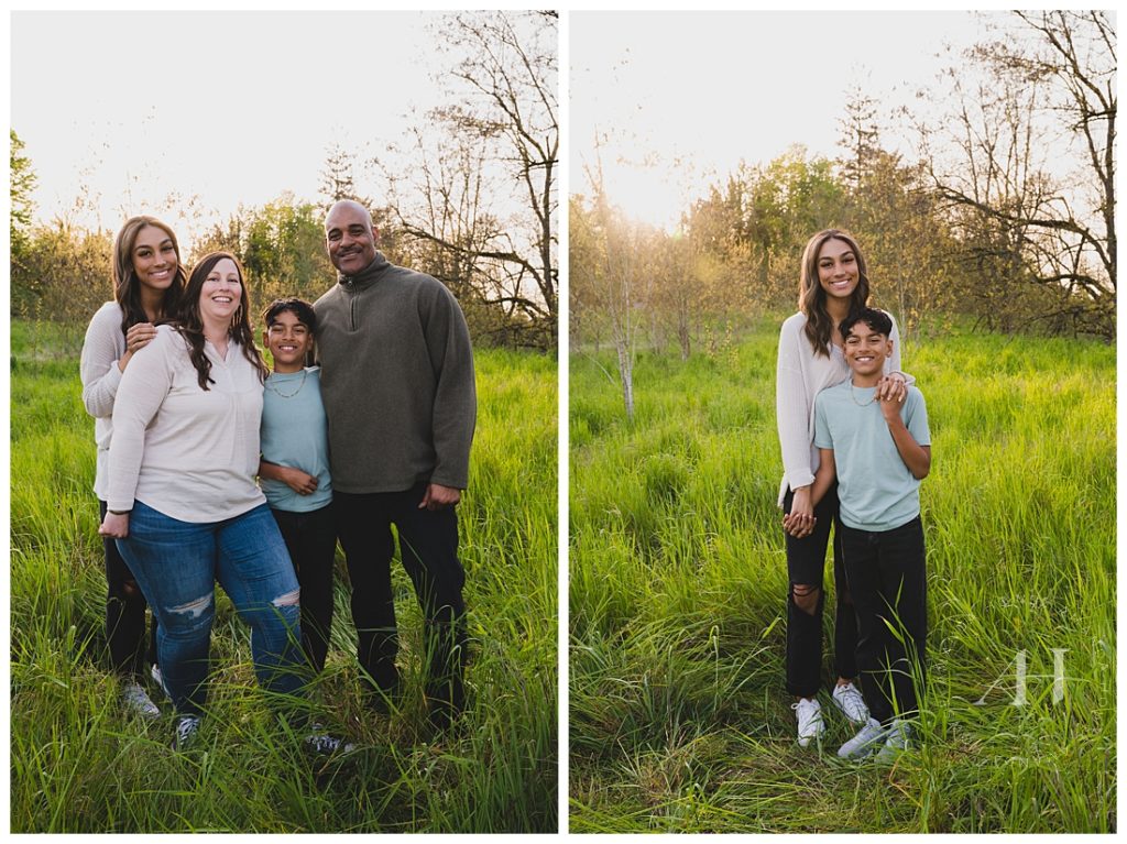 Pose Ideas For Outdoor Family Portraits | Photographed by the Best Tacoma, Washington Family Photographer Amanda Howse Photography