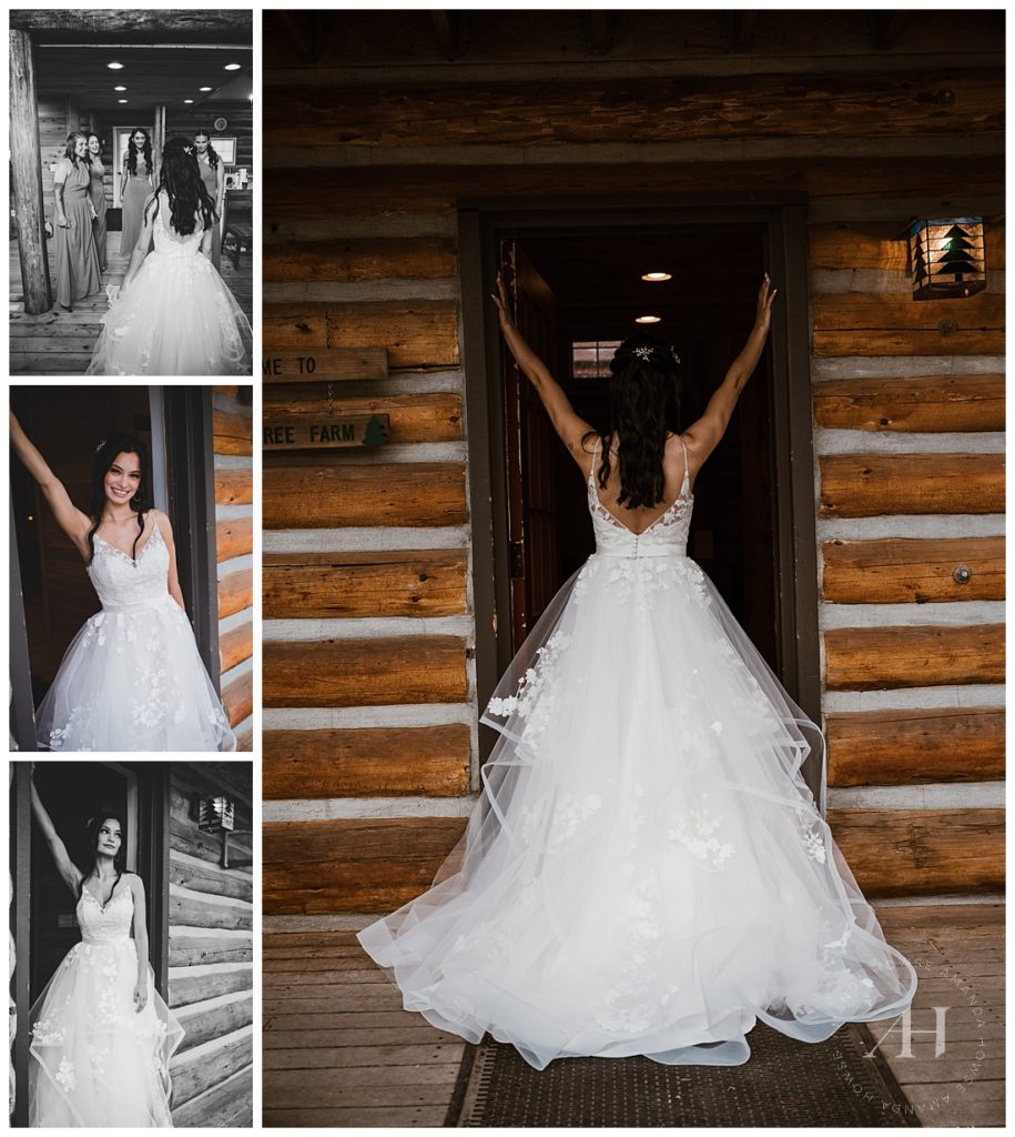 Cute and Fun Portraits Ideas For Bride at Barn Wedding | Photographed by the Best Tacoma Wedding Photographer Amanda Howse Photography