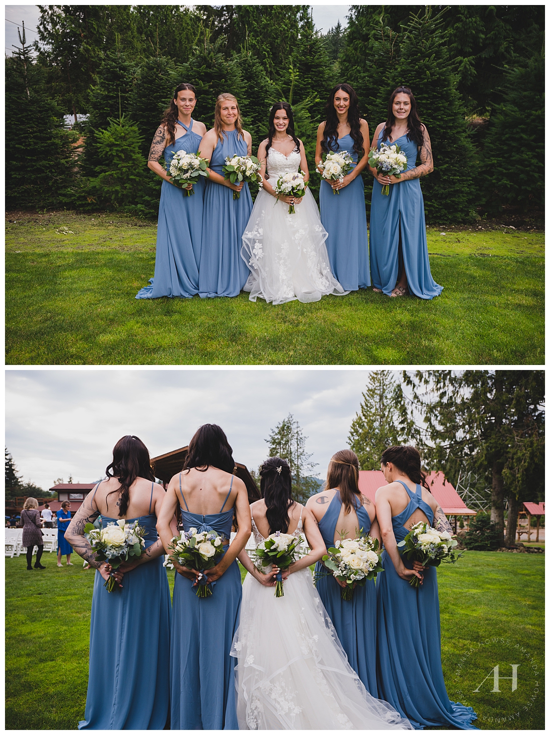 Blue Bridesmaid Dresses | Photographed by the Best Tacoma Wedding Photographer Amanda Howse Photography