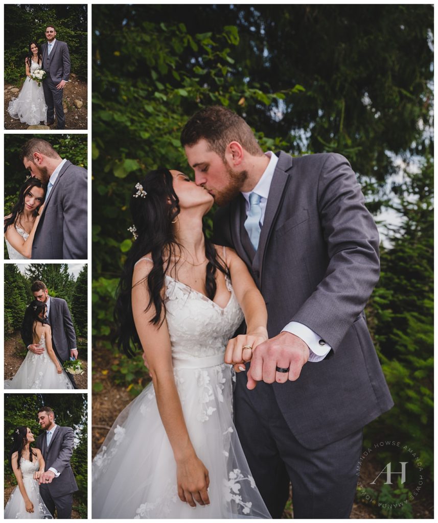 Bride and Groom Ring Picture Pose Ideas | Photographed by the Best Tacoma Wedding Photographer Amanda Howse Photography