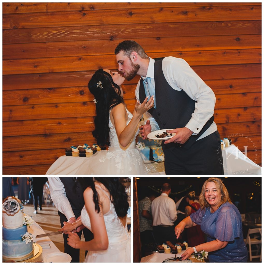 Cutting of the Cake Wedding Portraits | Photographed by the Best Tacoma Wedding Photographer Amanda Howse Photography