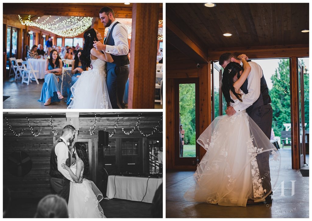 Couple's First Dance | Trinity Tree Farm | Photographed by the Best Tacoma Wedding Photographer Amanda Howse Photography