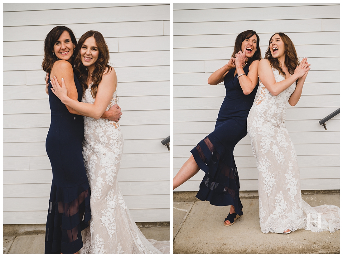 Fun Posed Mother-Daughter Portraits at Wedding | Photographed by the Best Tacoma Wedding Photographer Amanda Howse Photography