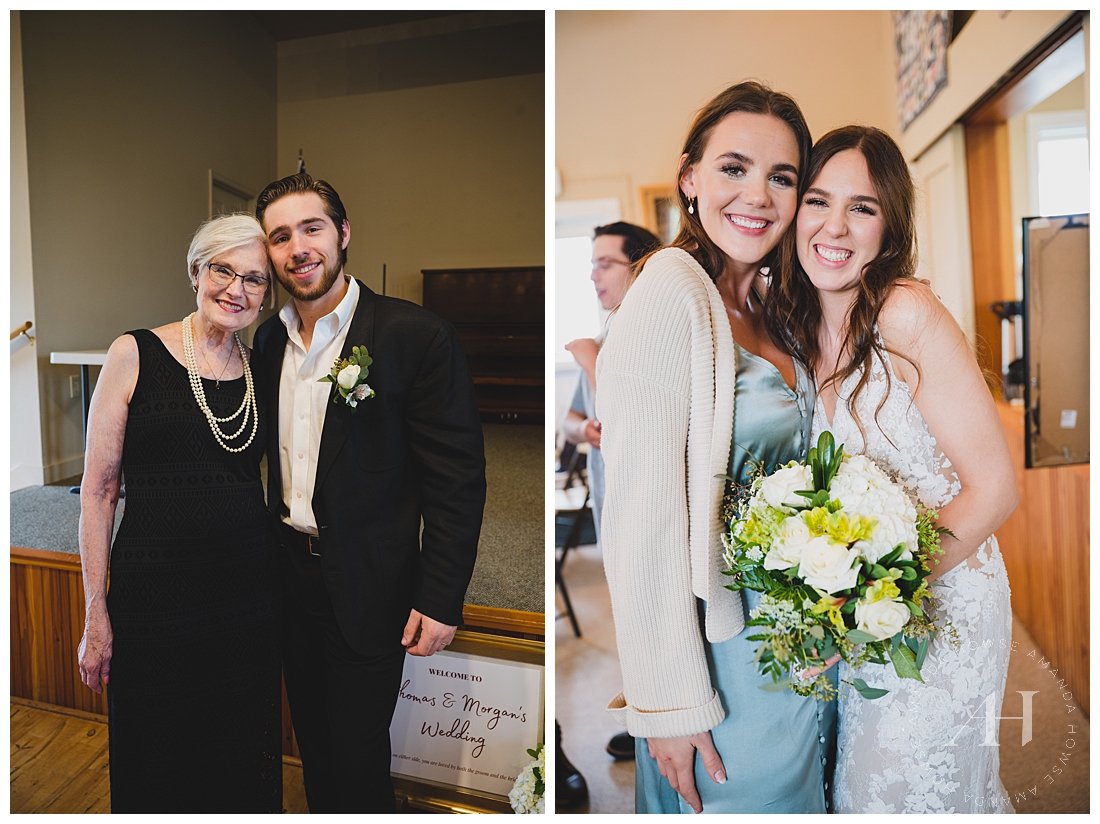 Wedding Reception Portraits with Guests and Family | Photographed by the Best Tacoma Wedding Photographer Amanda Howse Photography