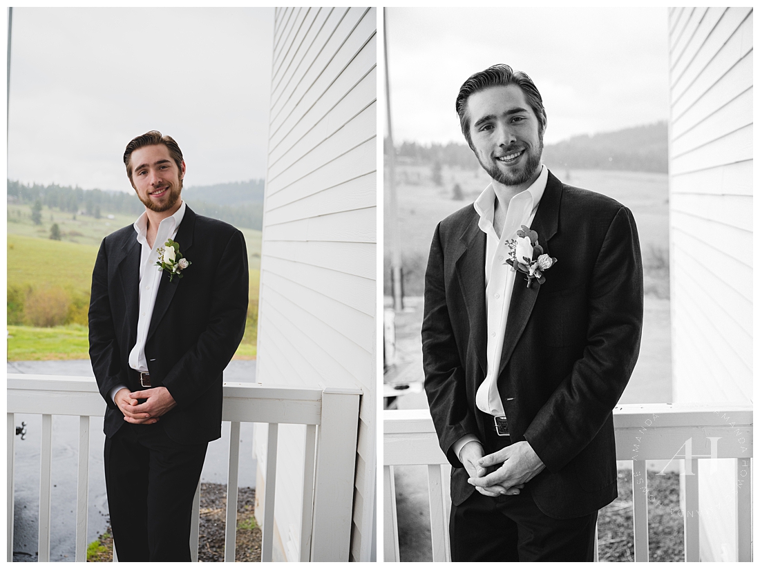 Groom Portraits at Swauk Grange Hall | Photographed by the Best Tacoma Wedding Photographer Amanda Howse Photography