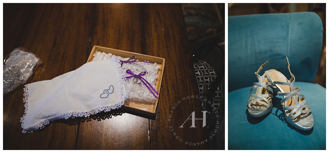 Bridal Details | Shoes and Handkerchief | Photographed by the Best Tacoma Wedding Photographer Amanda Howse Photography