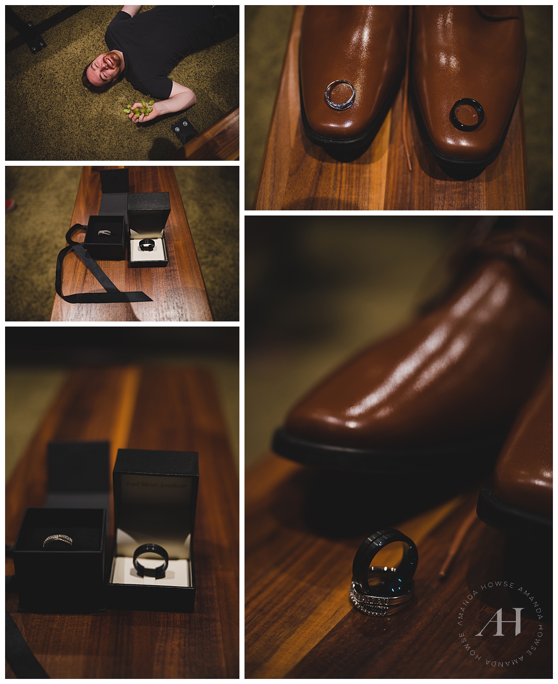 Rings and Groom's Shoes | Wedding Detail Shots | Photographed by the Best Tacoma Wedding Photographer Amanda Howse Photography