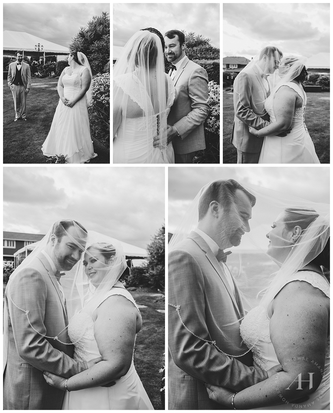 B&W Artistic Wedding Portraits in WA | Photographed by the Best Tacoma Wedding Photographer Amanda Howse Photography