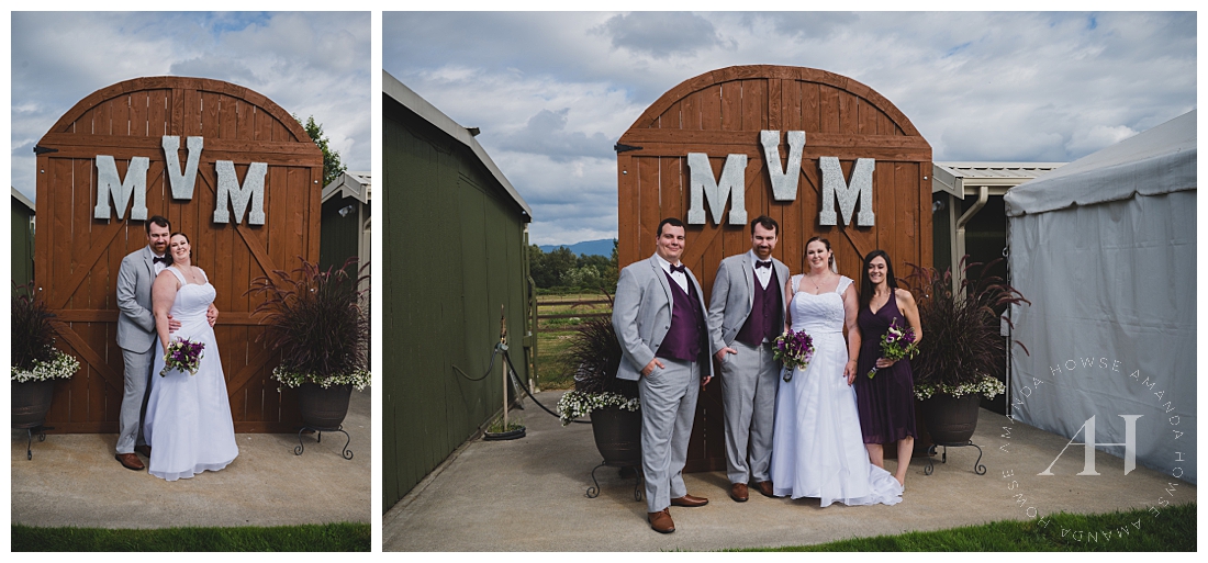 Family Wedding Portraits at Barn Door | Photographed by the Best Tacoma Wedding Photographer Amanda Howse Photography