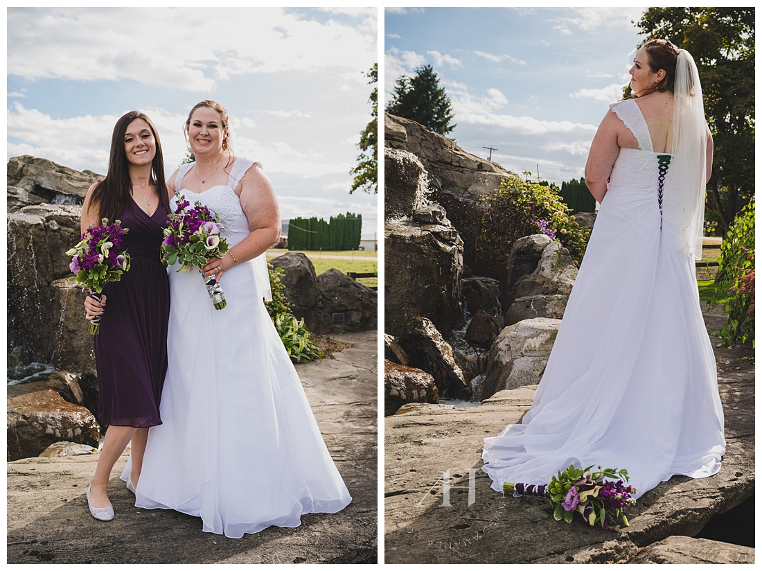 Wedding Day Portraits with Maid of Honor | Photographed by the Best Tacoma Wedding Photographer Amanda Howse Photography