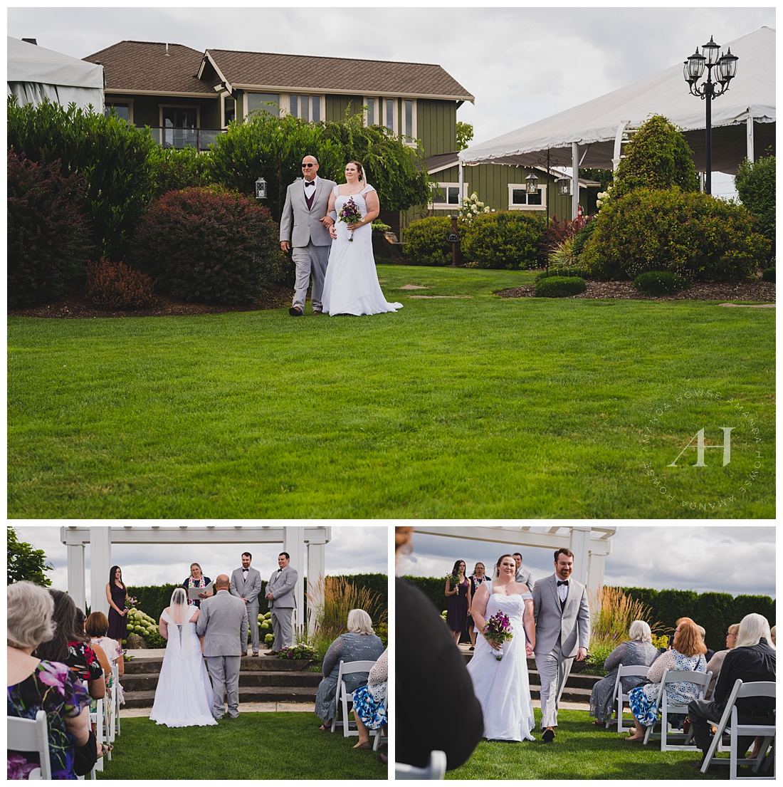 Bridal Aisle Moment | Photographed by the Best Tacoma Wedding Photographer Amanda Howse Photography