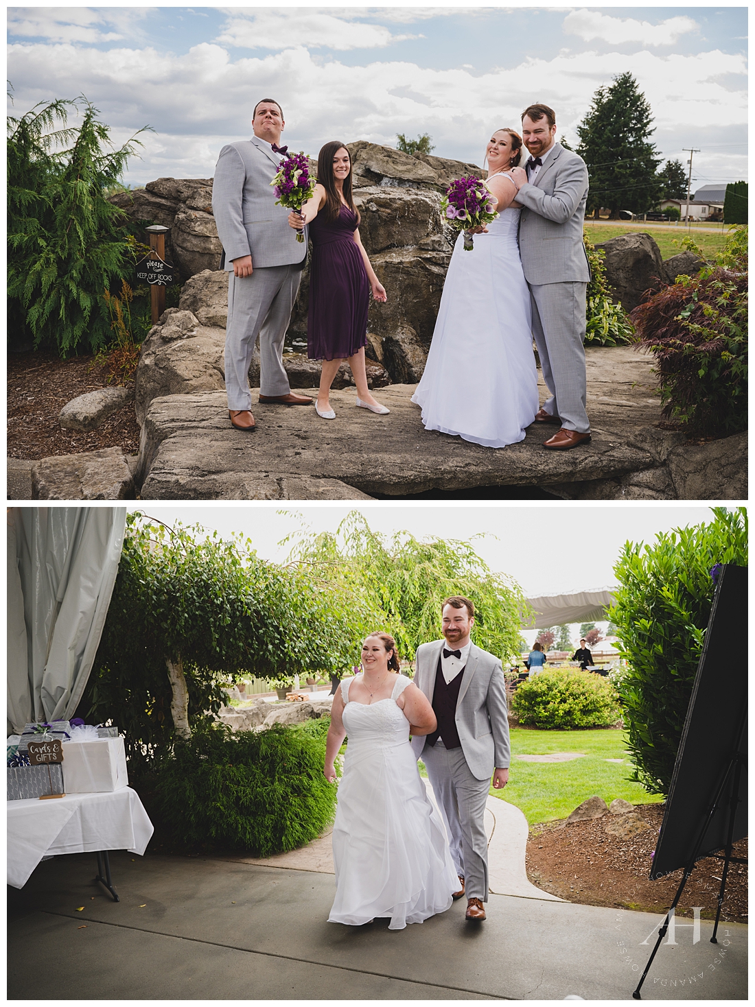 Wedding Reception Walk in with Newly Married Bride and Groom | Photographed by the Best Tacoma Wedding Photographer Amanda Howse Photography