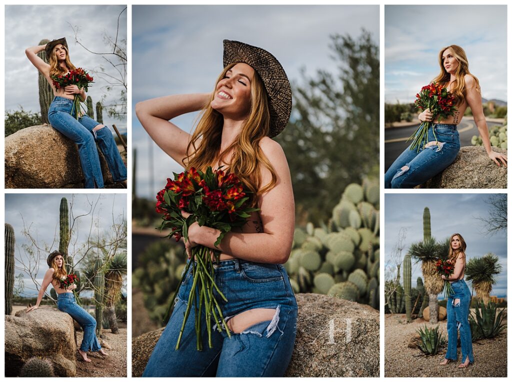 #FlowerWear Empowerment Portraits in the Arizona Desert | Photographed by the Best Tacoma, Washington Senior Photographer, Amanda Howse Photography
