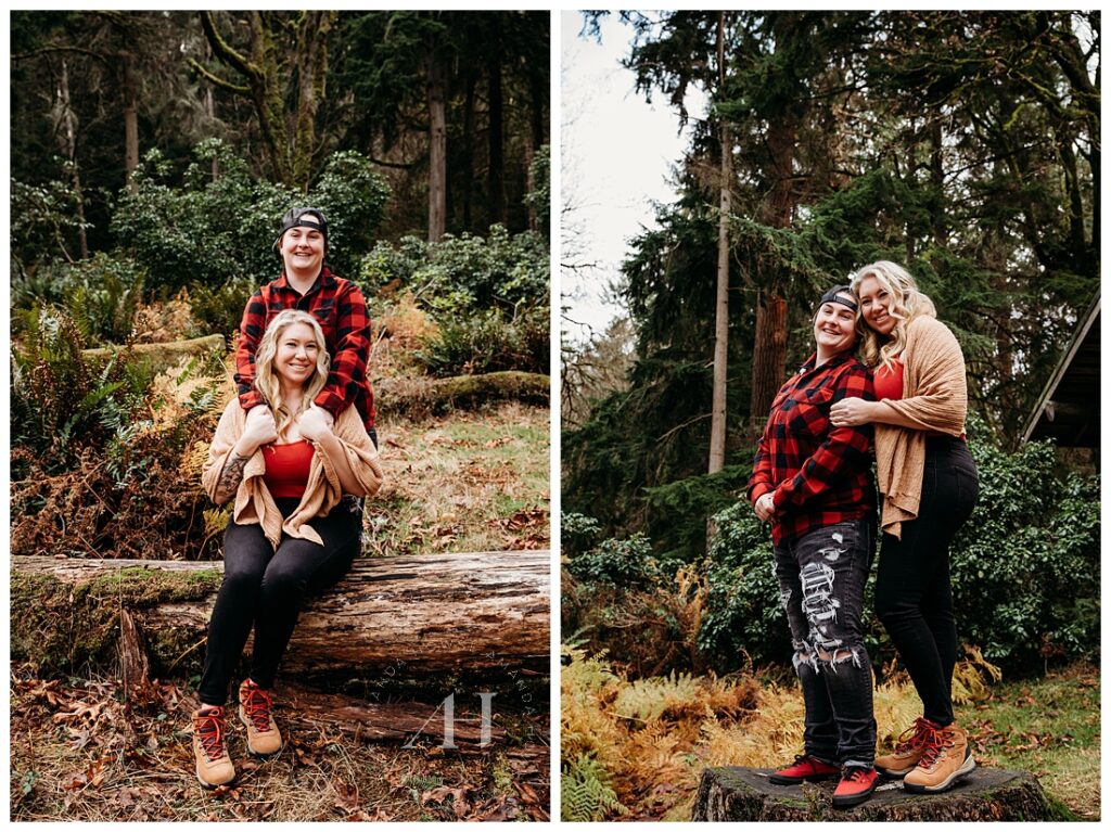 Portrait Ideas For Outdoorsy Couples | Pt. Defiance Forest | Photographed by the Best Tacoma, Washington Couple's Photographer Amanda Howse Photography