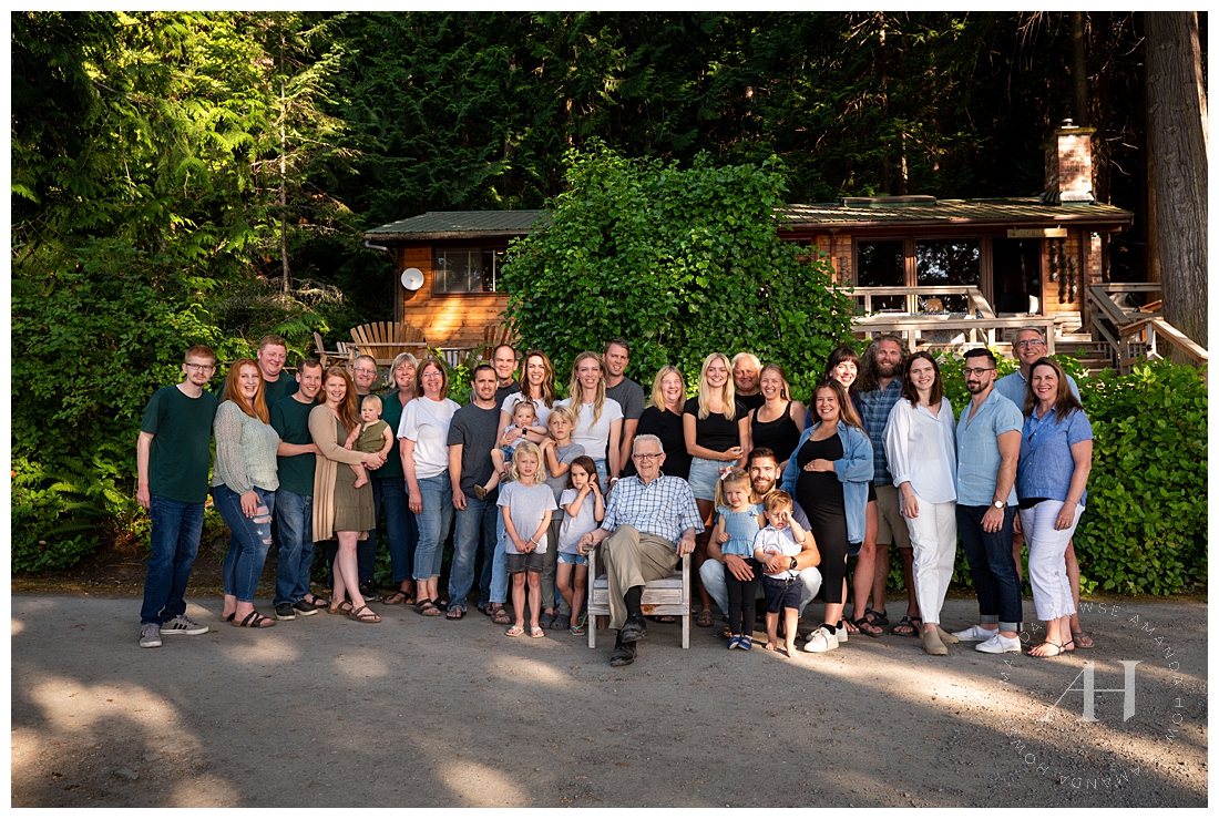 Generational Family Portraits For Grandpa's 90th Birthday | Photographed by the Best Tacoma, Washington Family Photographer Amanda Howse Photography
