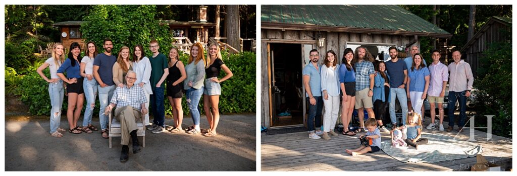 Cabins Portraits with Extended Family in the PNW | Photographed by the Best Tacoma, Washington Family Photographer Amanda Howse Photography