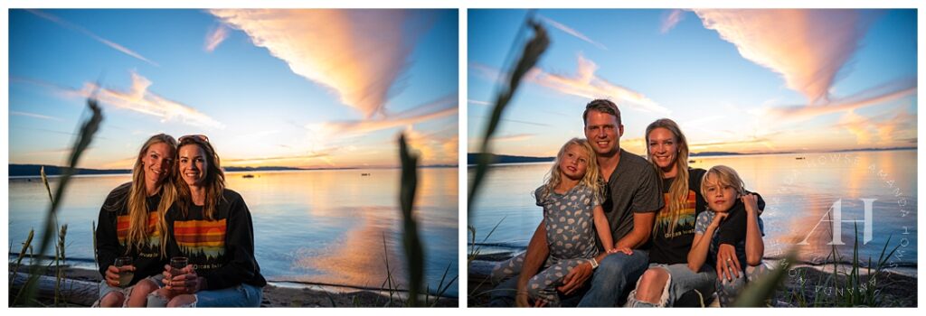 Sunset Sibling Portraits with Sisters and Families in Orcas Island | Photographed by the Best Tacoma, Washington Family Photographer Amanda Howse Photography