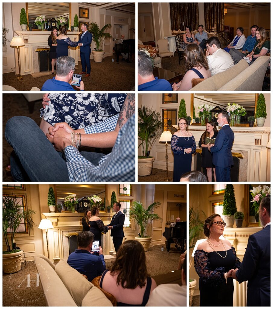 Intimate Wedding Ceremony Portraits in Seattle Hotel | Photographed by the Best Tacoma Wedding Photographer Amanda Howse Photography