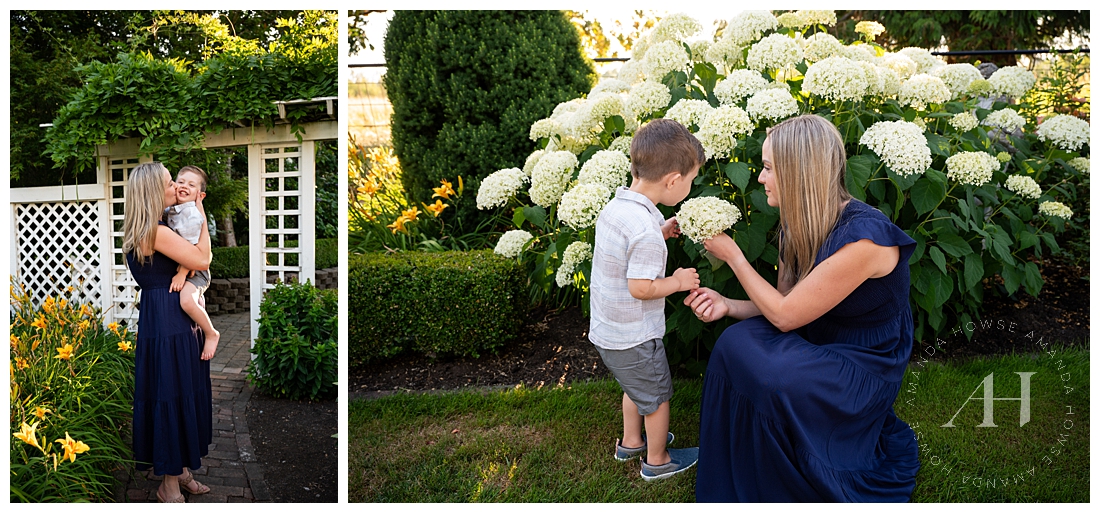 Mother and Son Portraits at the Gardens | Photographed by the Best Tacoma, Washington Family Photographer Amanda Howse Photography