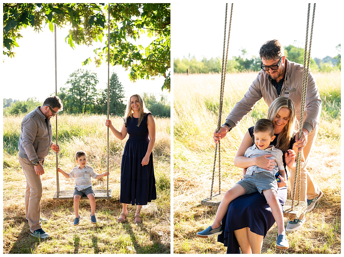 Genesis Farm and Gardens Family Portraits with Wooden Swing | Photographed by the Best Tacoma, Washington Family Photographer Amanda Howse Photography