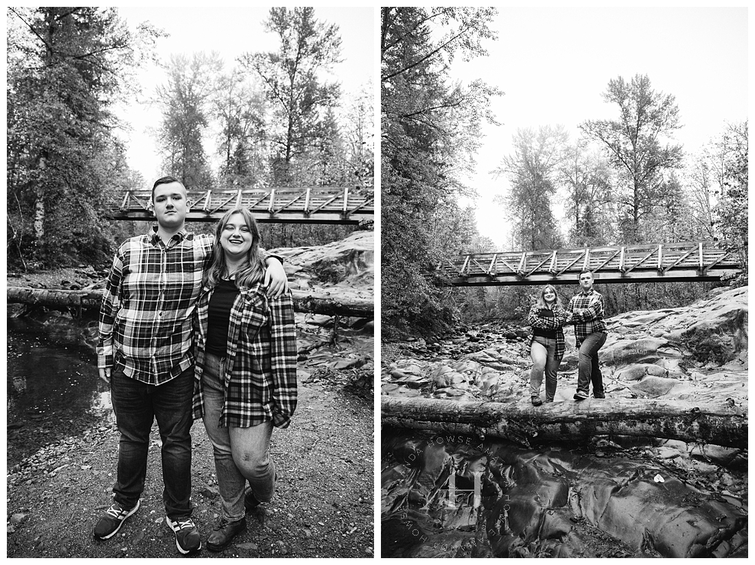 Black and White Portraits For Family of Four | Best Family Photographer to Book in Tacoma, Washington | Amanda Howse Photography 